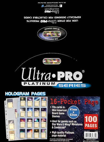 Ultra PRO: Platinum Hologram 16-Pocket Pages - 3-Holes (41mm x 63mm / Individual Page)