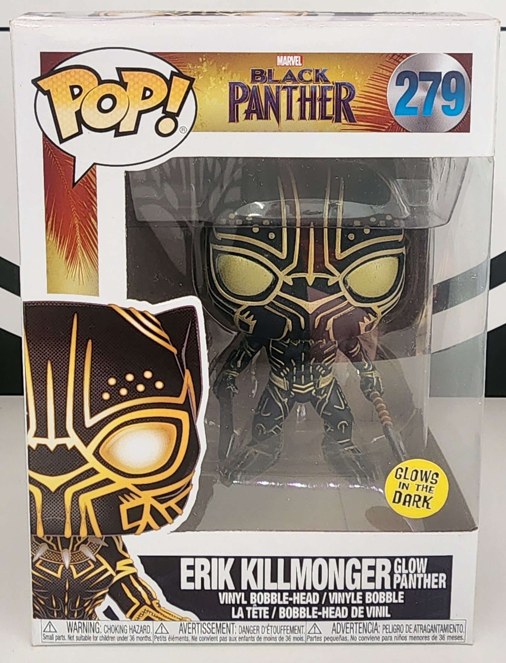 Marvel - Erik Killmonger [Glow Panther] Pop! Vinyl Figure #279