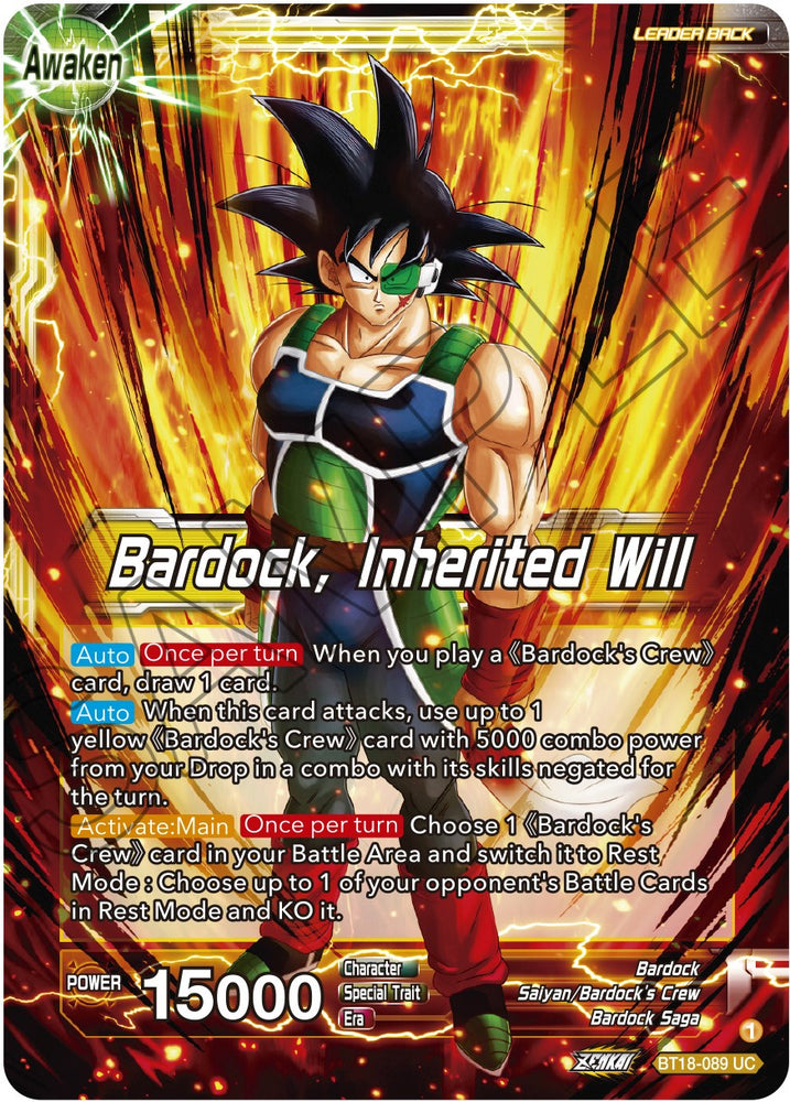 Bardock's Crew // Bardock, Inherited Will (BT18-089) [Dawn of the Z-Legends]