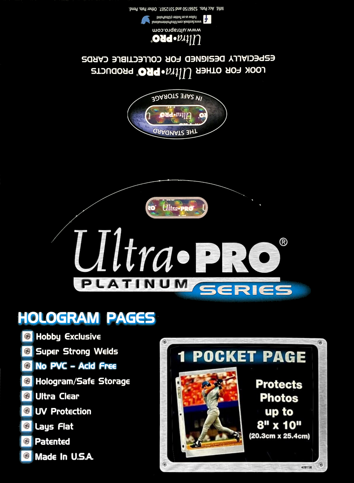 Ultra PRO: Platinum Hologram 1-Pocket Pages - 3-Holes (8