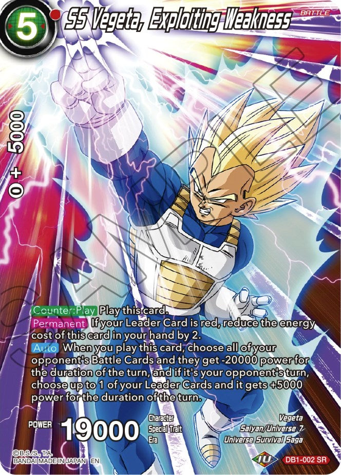 SS Vegeta, Exploiting Weakness (DB1-002) [Theme Selection: History of Vegeta]