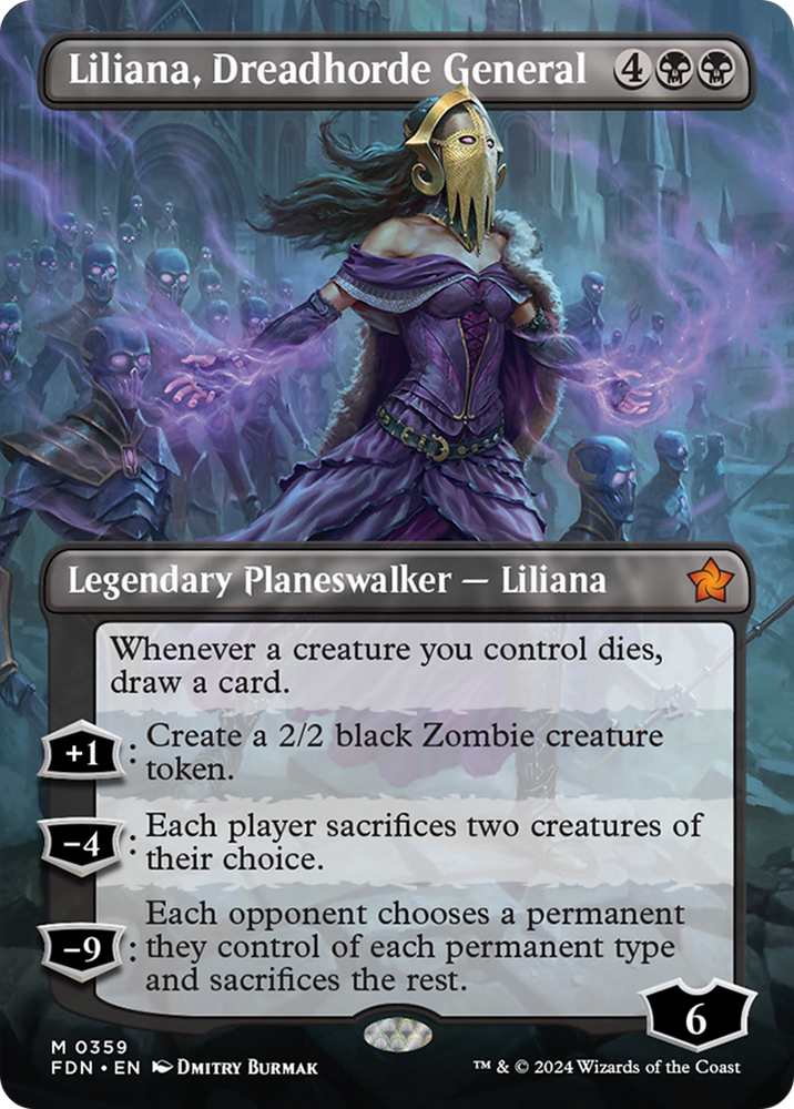 Liliana, Dreadhorde General (Borderless) [Foundations]