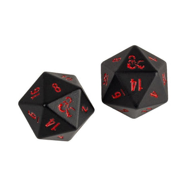 Dungeons & Dragons Heavy Metal Black and Red D20 Dice Set