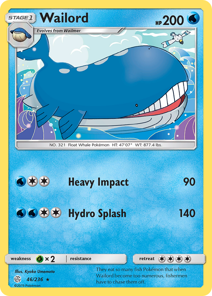 Wailord (46/236) [Sun & Moon: Cosmic Eclipse]