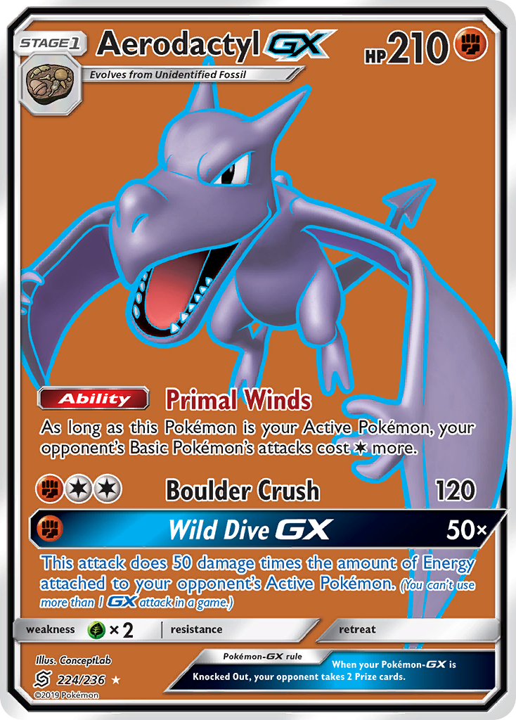 Aerodactyl GX (224/236) [Sun & Moon: Unified Minds]