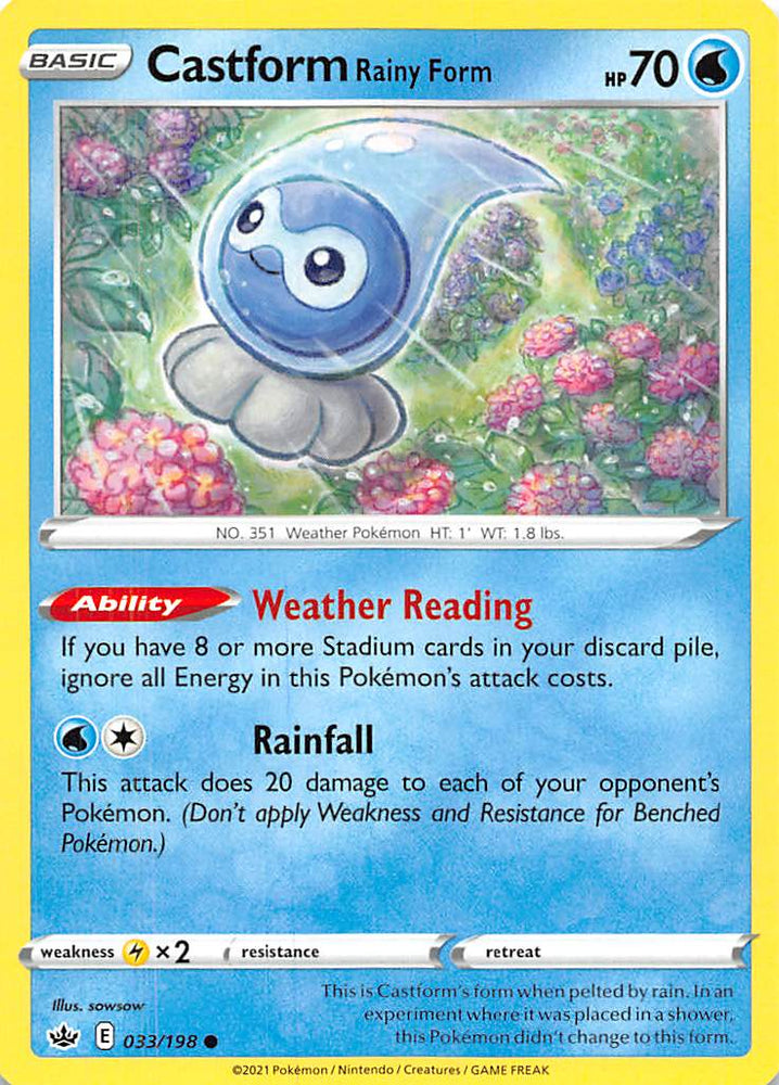 Castform Rainy Form (033/198) [Sword & Shield: Chilling Reign]